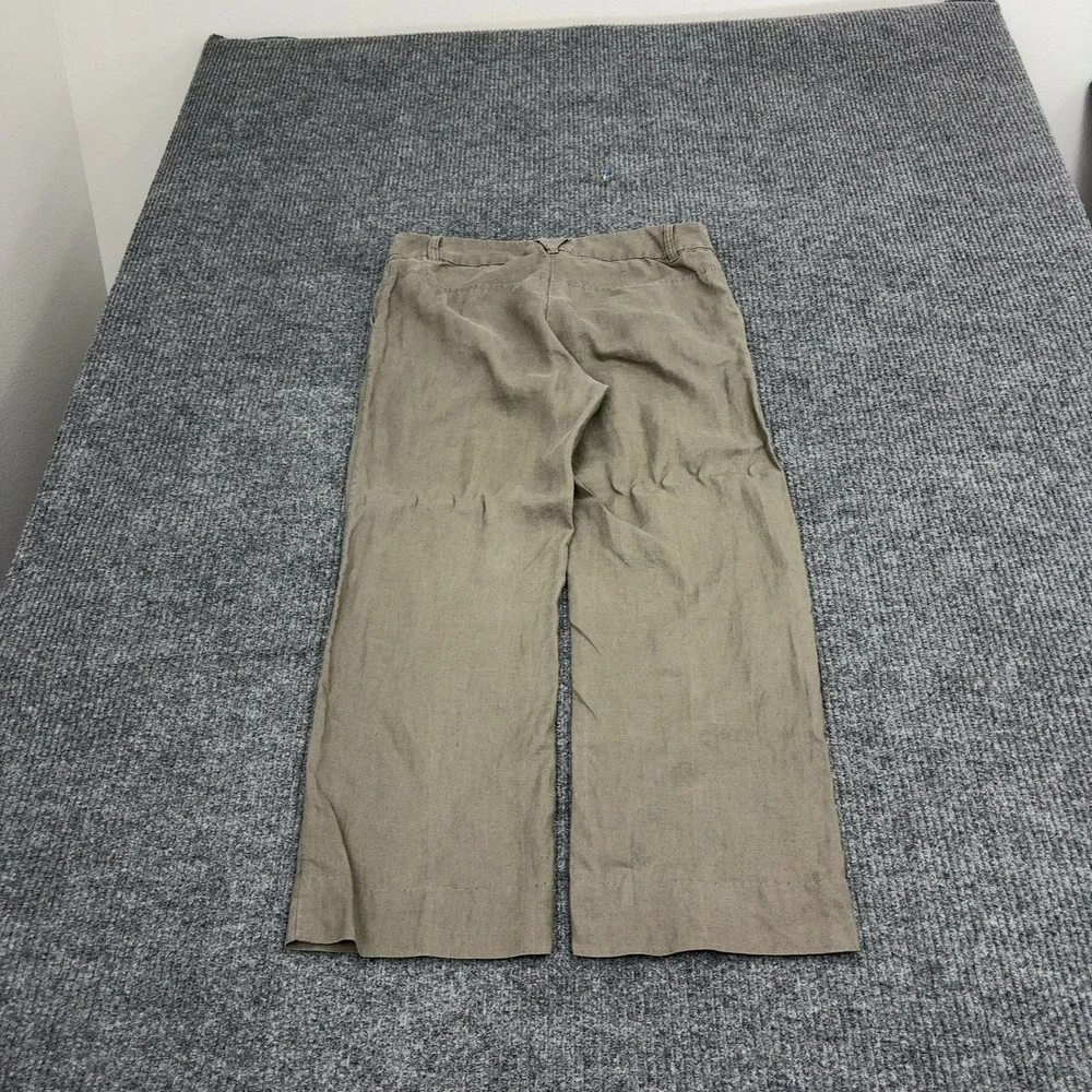 H&M Pants Womens 8 Tan Linen Wide Leg Casual Summer Trousers
